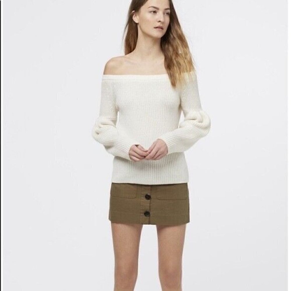 Rebecca Minkoff lottie cream cashmere wool blend sweater size S